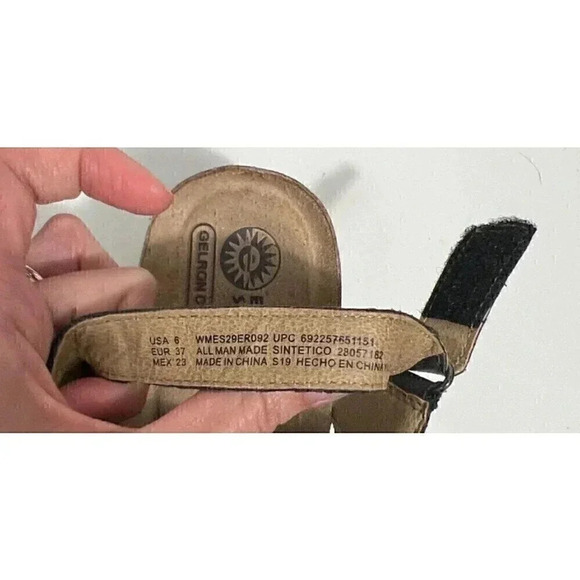 Earth Spirit Womens Sandals Metallic Gray Slingback Black Elastic Size 6 - Picture 11 of 12